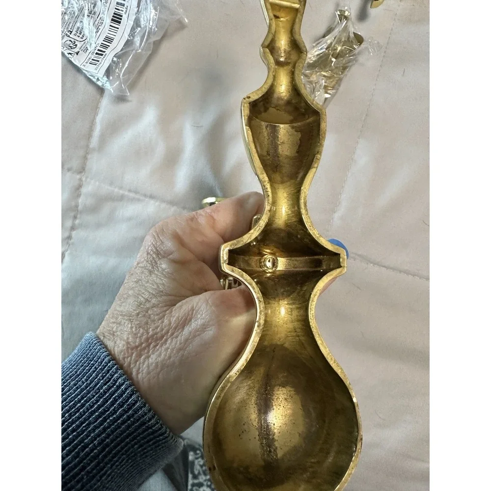 Vintage Solid Brass Wall Sconce Candle‎ Holders Pair Single Arm 12